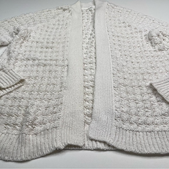 Haven Well Within Open Stitch Cardigan Sweater White Knit Beachy Boho Office - Picture 3 of 12